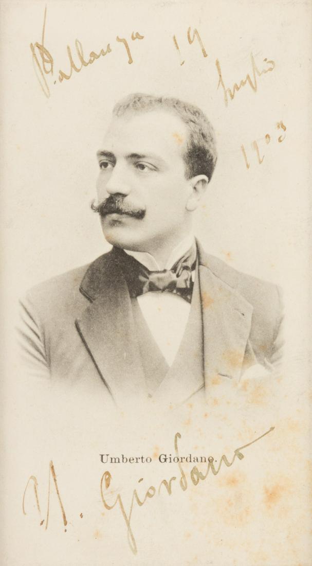 GIORDANO, Umberto (1903-1867). Photographic postcard, (1 of 1)