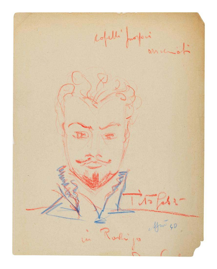 GOBBI, Tito (1913-1984). Original drawing, self (1 of 1)