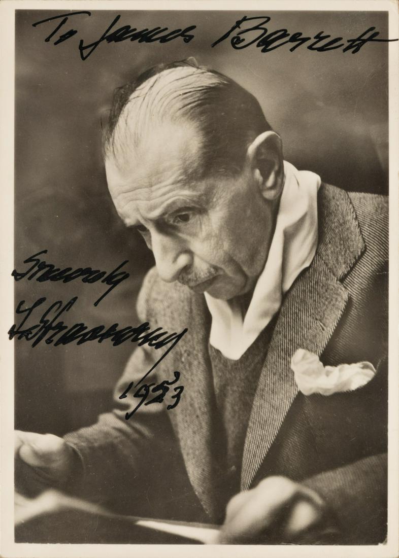 STRAVINSKY, Igor (1882-1971). Photographic portrait, (1 of 1)