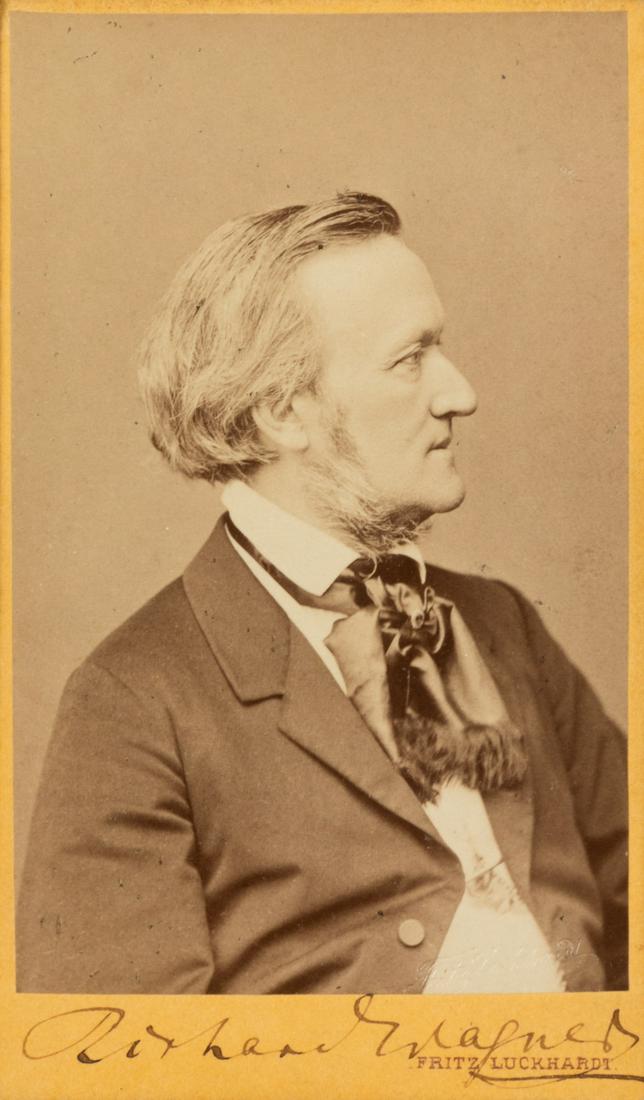 WAGNER, Richard (1813-1883). Carte de visite, signed (1 of 2)