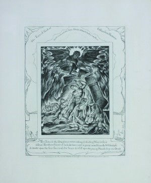 William Blake, (British, 1757-1827), The Destruct: William Blake (British, 1757-1827) The Destruction of Job's Sons 1825 engraving, artist plate 8 1/2 inches x 6 3/4 inches.