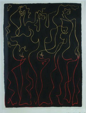 Andre Masson, (French, 1896-1987), Three Graces: Andre Masson (French, 1896-1987) Three Graces color lithograph, edition 54/75 signed "Andre Masson" (lower right) and numbered "54/75" (lower left) 23 1/2 x 19 3/4 inches. Provenance: Samuel Stein Fin