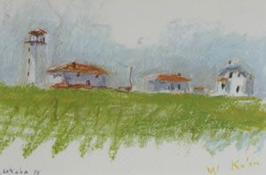 Wolf Kahn, (American, b. 1927), Machias Seal Isla: Wolf Kahn (American, b. 1927) Machias Seal Island Light offset lithograph, after original pastel signed in ink pen "W.K. Kahn '78" (lower left) 4 x 6 inches.