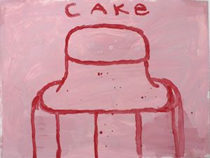 Gary Komarin, (American, 20th Century), Cake: Gary Komarin (American, 20th Century) Cake encaustic paint on paper signed "Gary Komarin, 1997" (lower right verso) 17 x 22 3/4 inches.