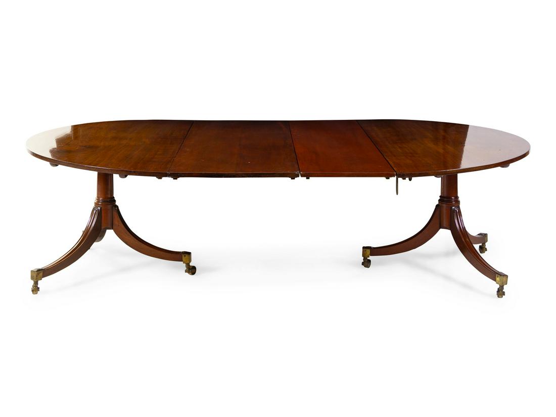 A Regency Mahogany Twin-Pedestal Dining Table (1 of 1)