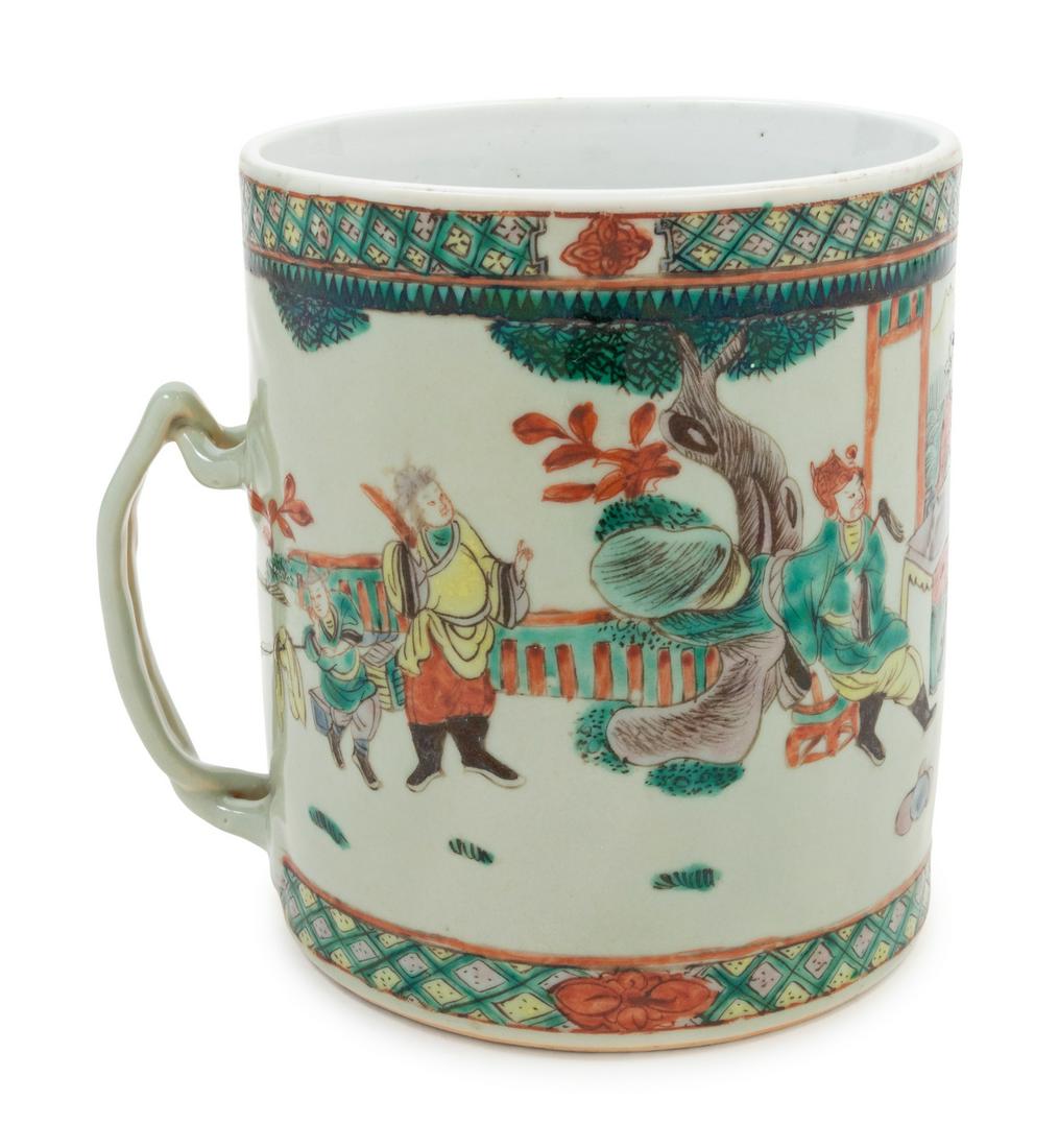 A Large Chinese Famille Verte Painted Porcelain Mug (1 of 3)