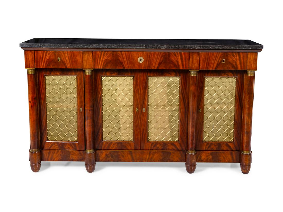 An Empire Style Figured Mahogany Marble-Top Server (1 of 3)