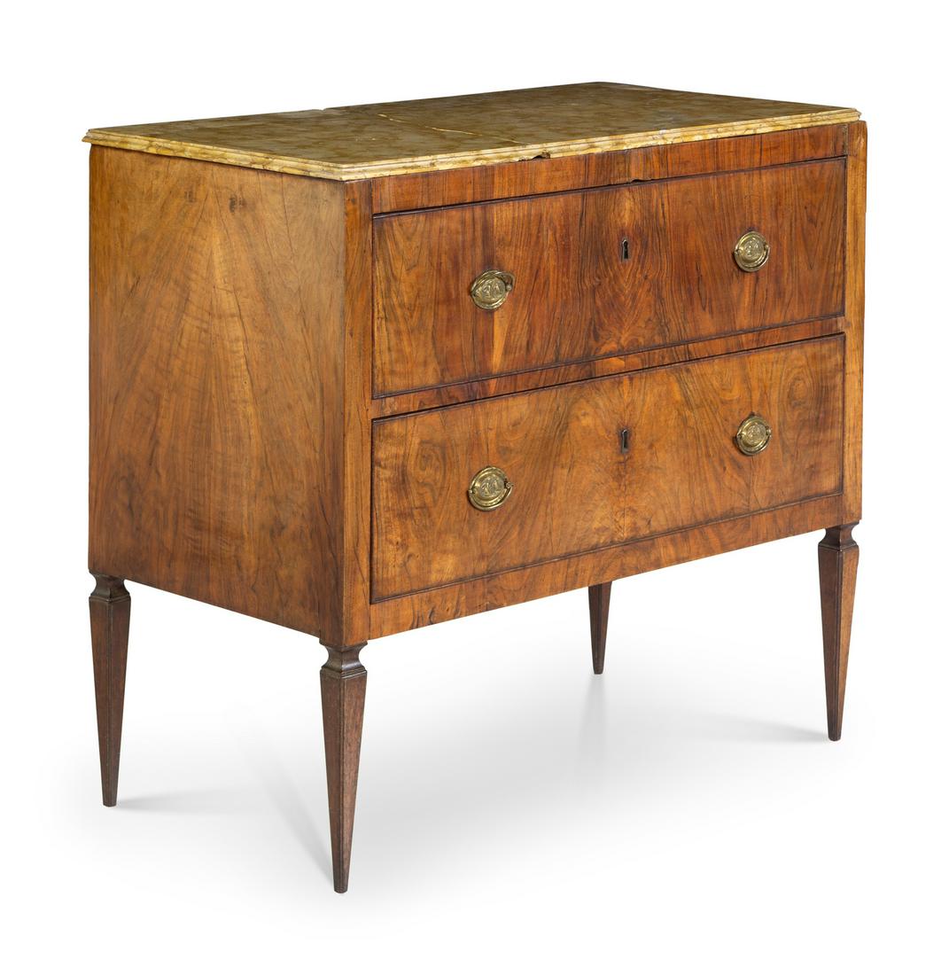 An Italian Fruitwood Marble-Top Commode (1 of 2)