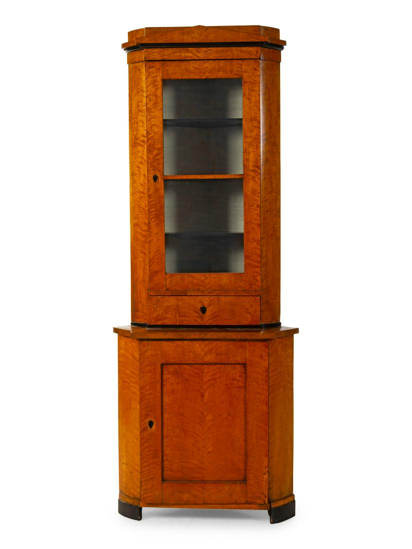 A Biedermeier Birch Corner Cabinet (1 of 1)