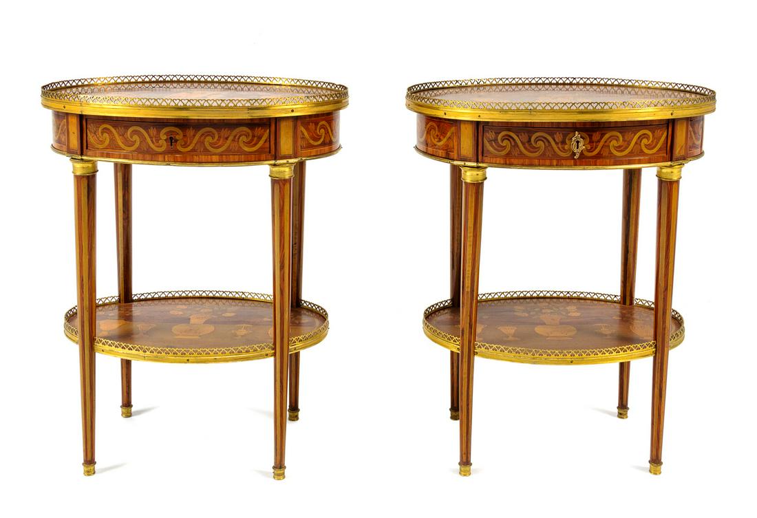 A Pair of Continental Gilt Metal Mounted Marquetry Side (1 of 4)