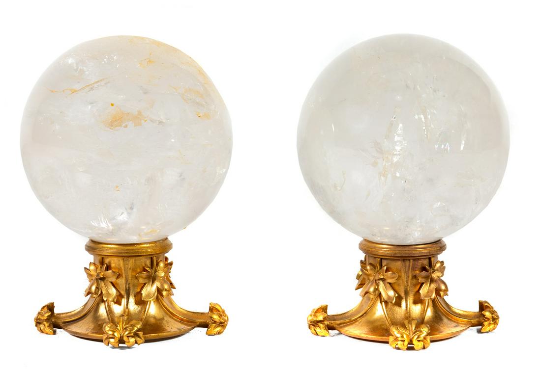 A Pair of Rock Crystal and Gilt Bronze Table Ornaments (1 of 1)