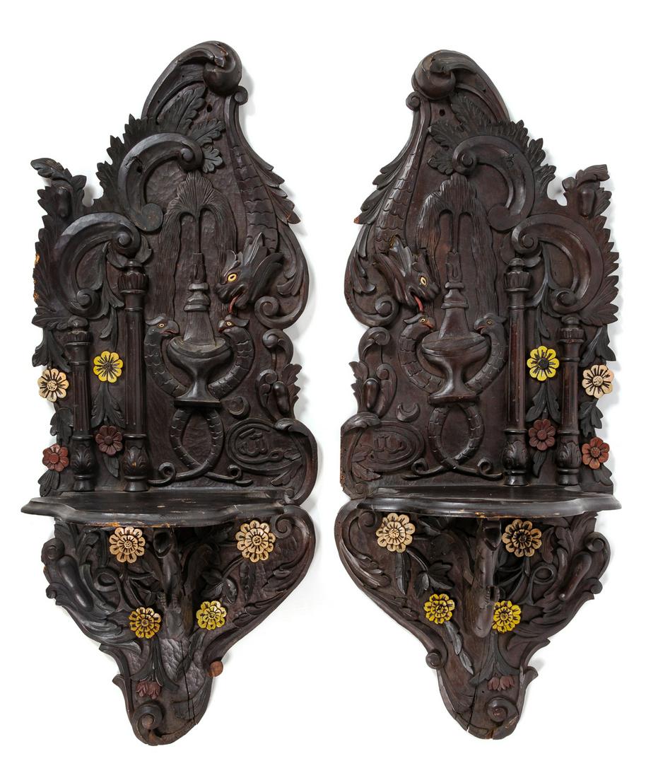 A Pair of Ottoman Carved Turban Stands (Kavukluk) (1 of 3)