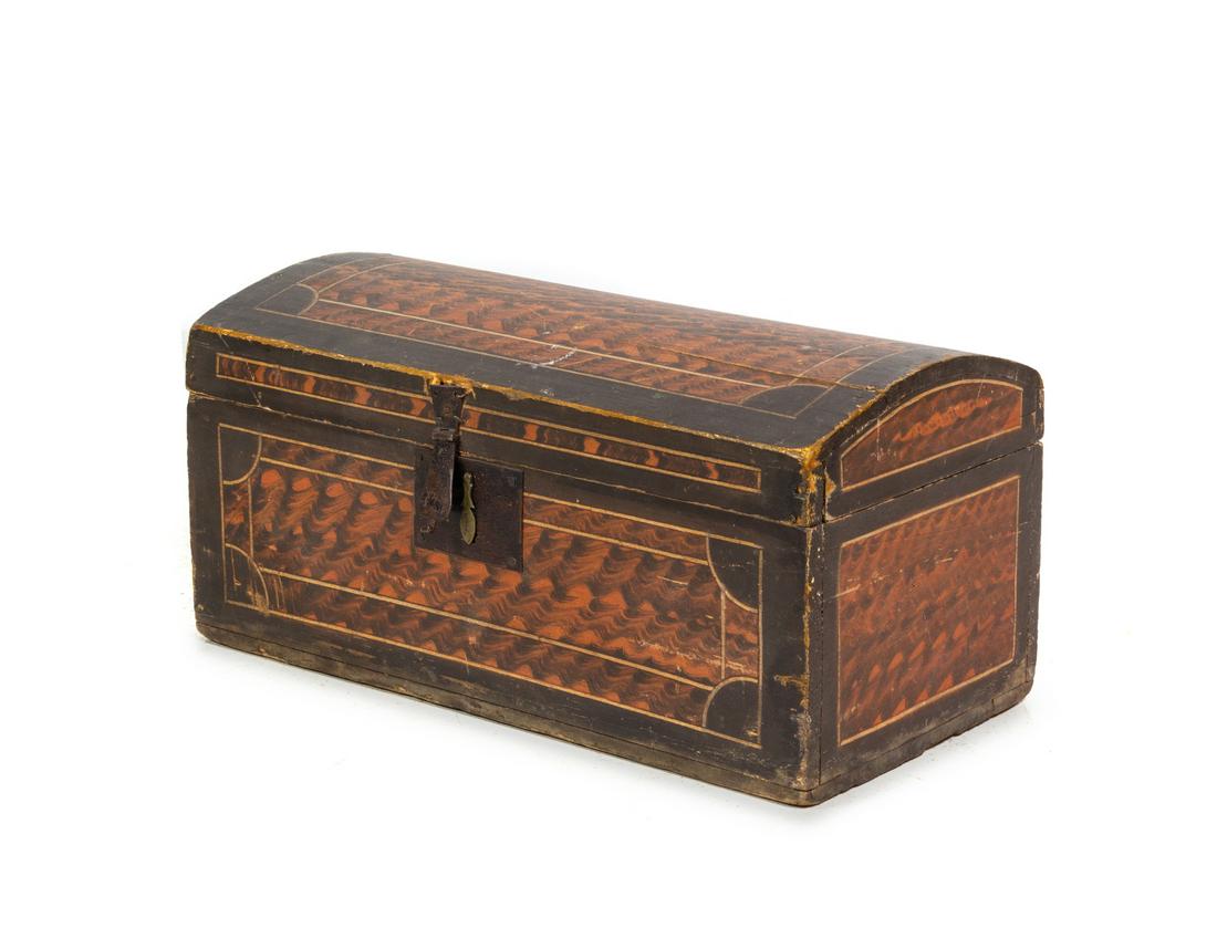 A Federal Grain Painted Maple Dome-Top Box (1 of 1)