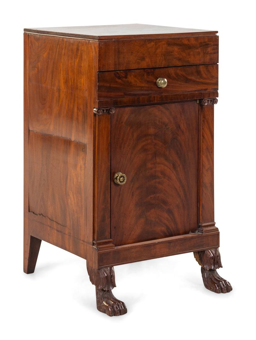 A Classical Carved and Figured Mahogany Commode Cabinet (1 of 2)