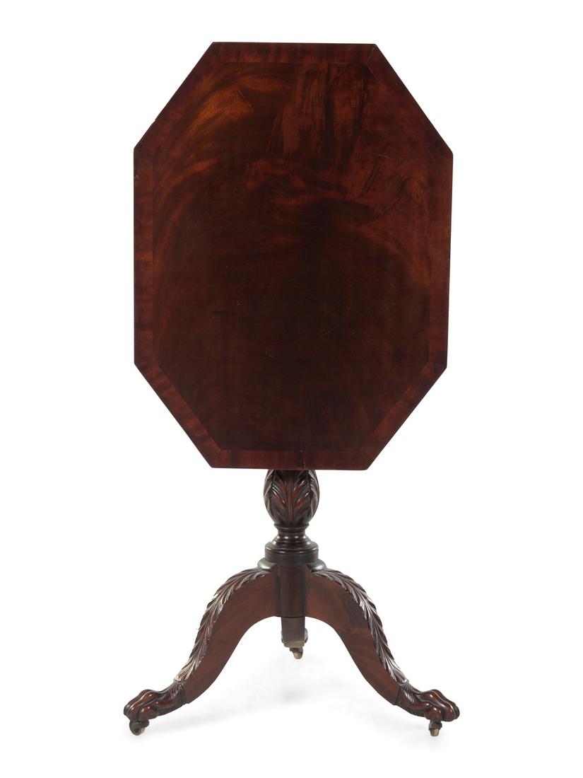 A Classical Carved and Figured Mahogany Octagonal (1 of 2)