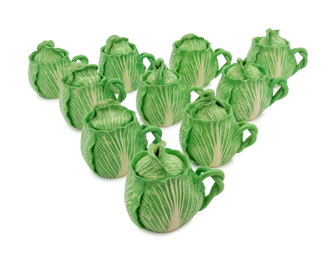 Ten Dodie Thayer Lettuceware Small Covered Pots-de- (1 of 2)
