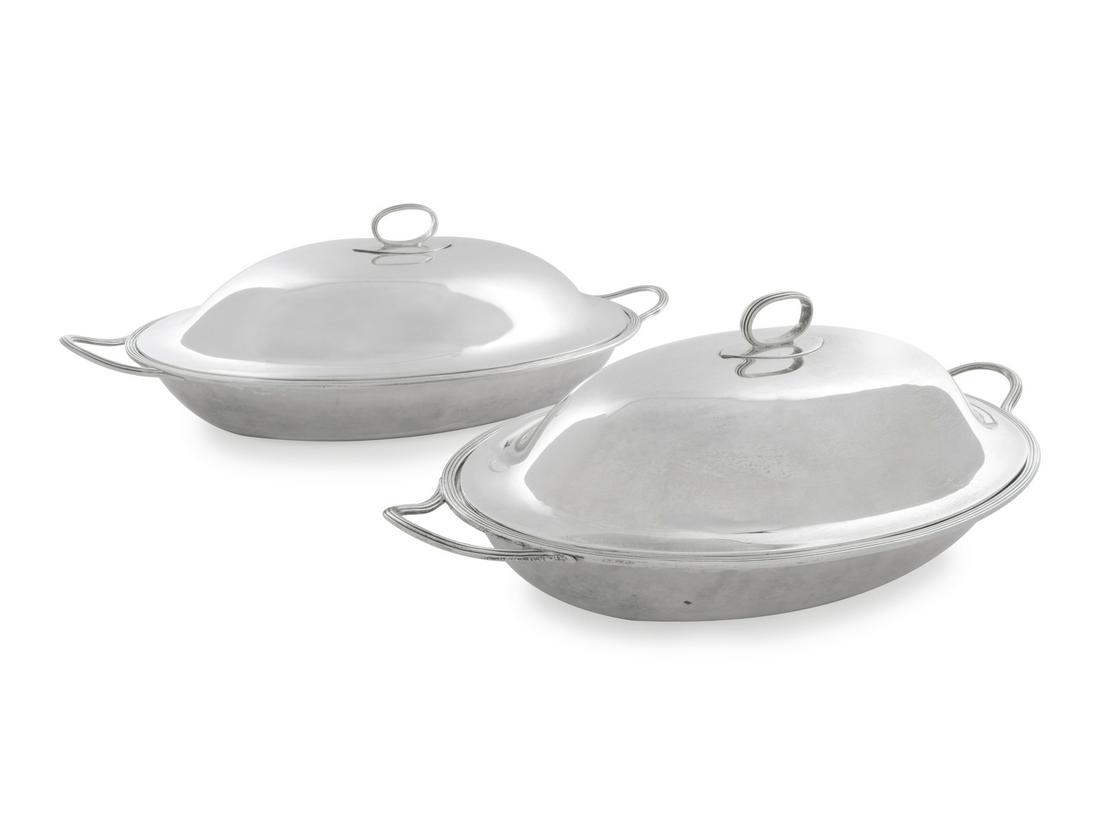 A Pair of George III Silver Covered Serving Dishes (1 of 3)