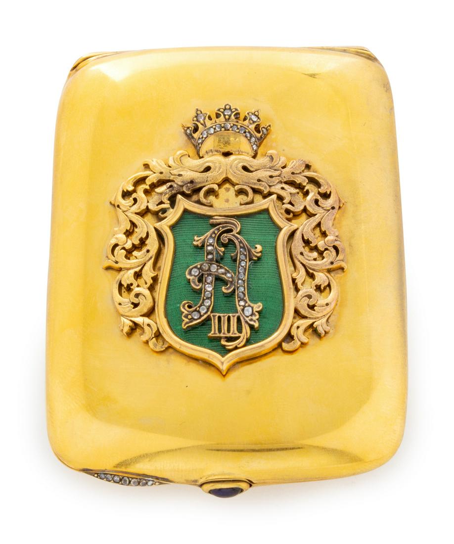 A Russian Enameled and Silver-Gilt Cigarette Case (1 of 5)