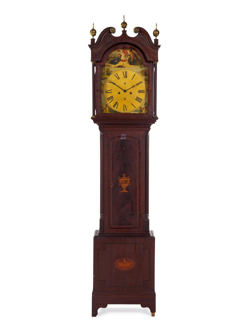 A George III Mahogany and Marquetry Tall Case Clock (1 of 2)