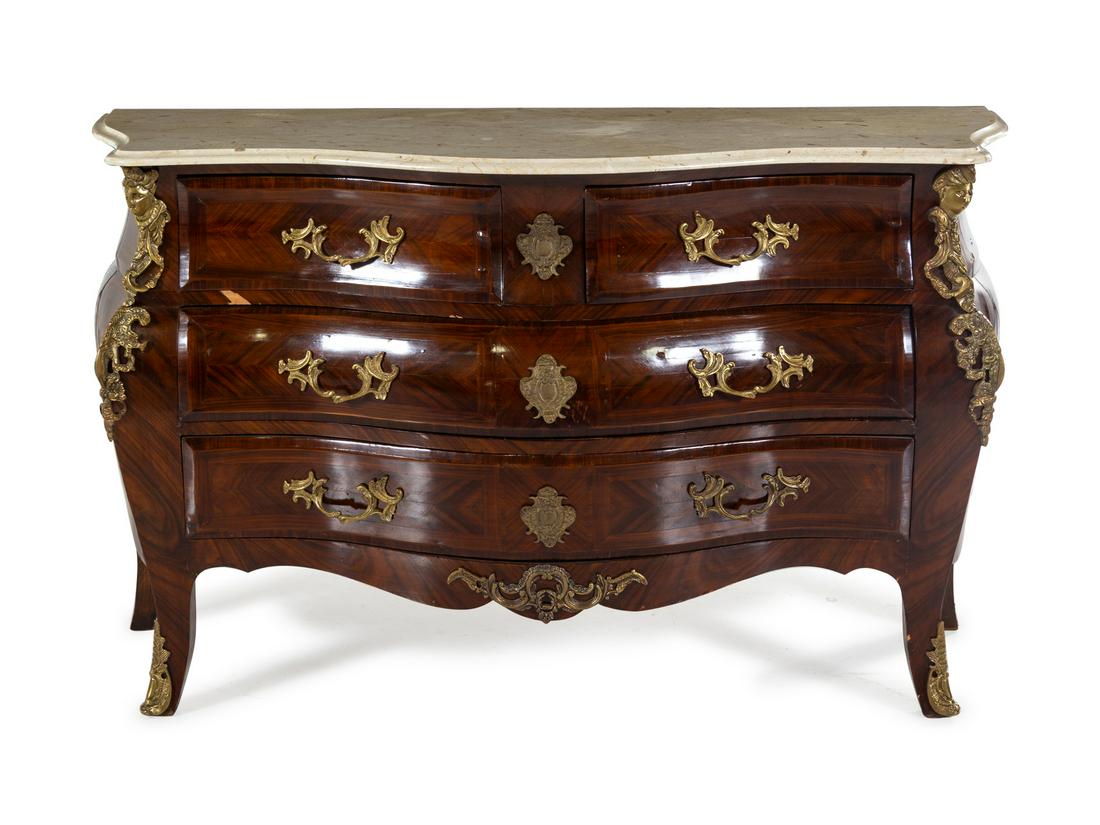 A Regence Style Gilt Bronze Mounted Tulipwood Commode (1 of 2)