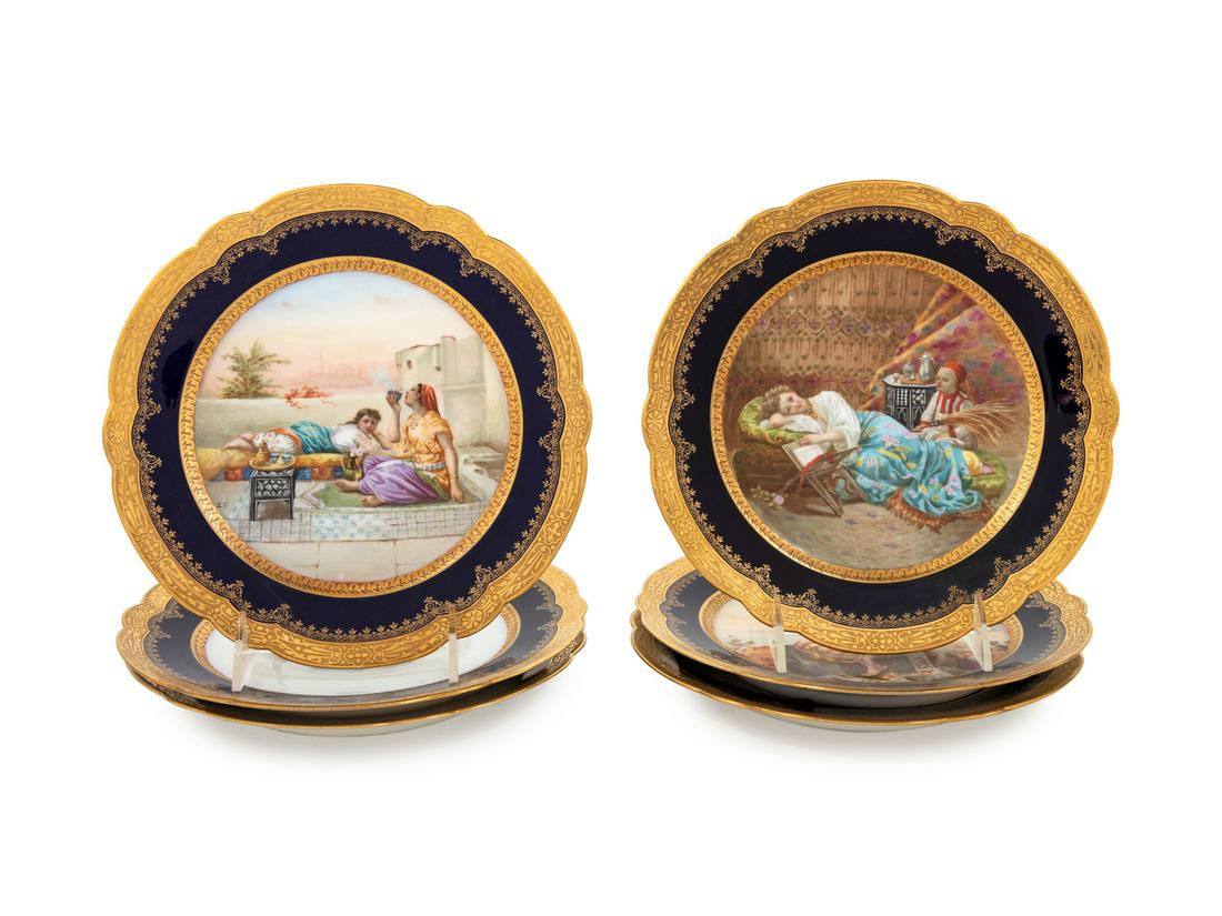 Six Sevres Style Porcelain Plates (1 of 1)