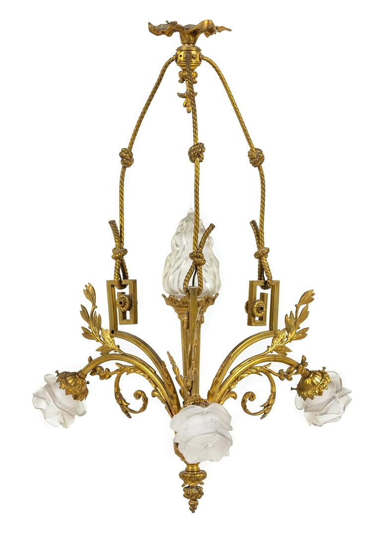 A French Gilt Bronze Four-Light Chandelier (1 of 1)