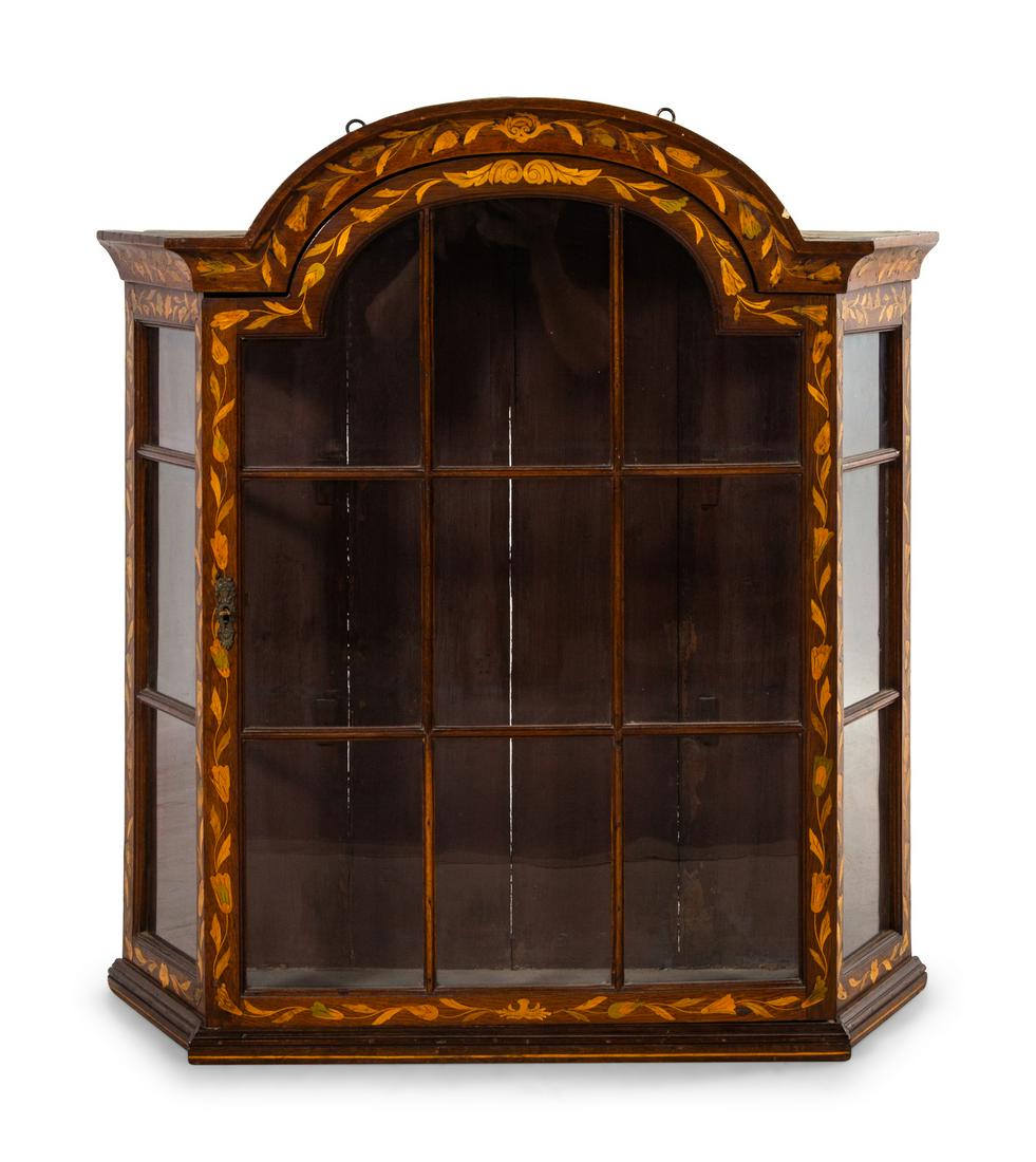 A Dutch Marquetry Vitrine Cabinet (1 of 2)