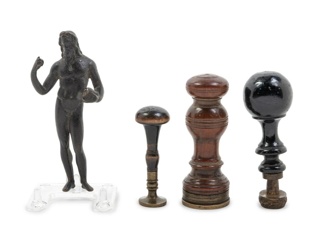 Three Continental Seals and a Bronze Figure (1 of 2)