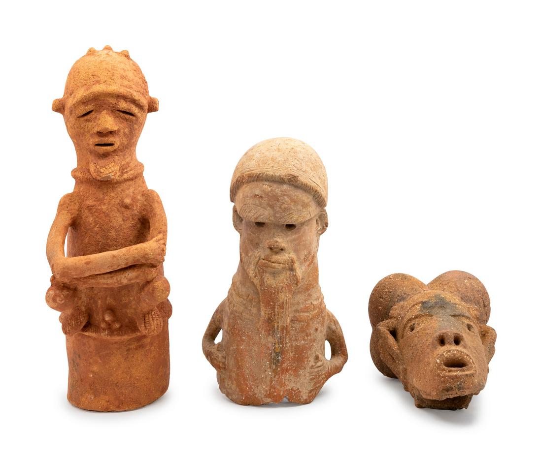 Two Earthenware Figures and a Nok Earthenware Head (1 of 1)
