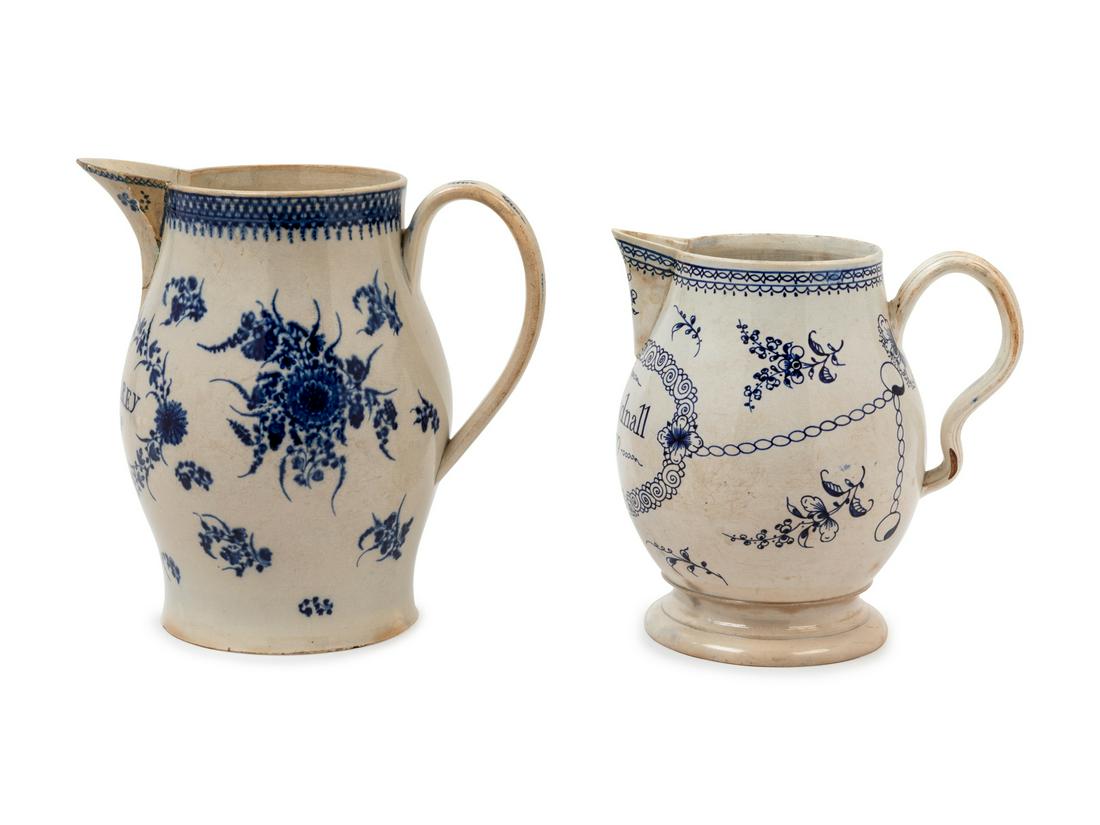 Two Staffordshire Enameled Pearlware Jugs  (1 of 2)