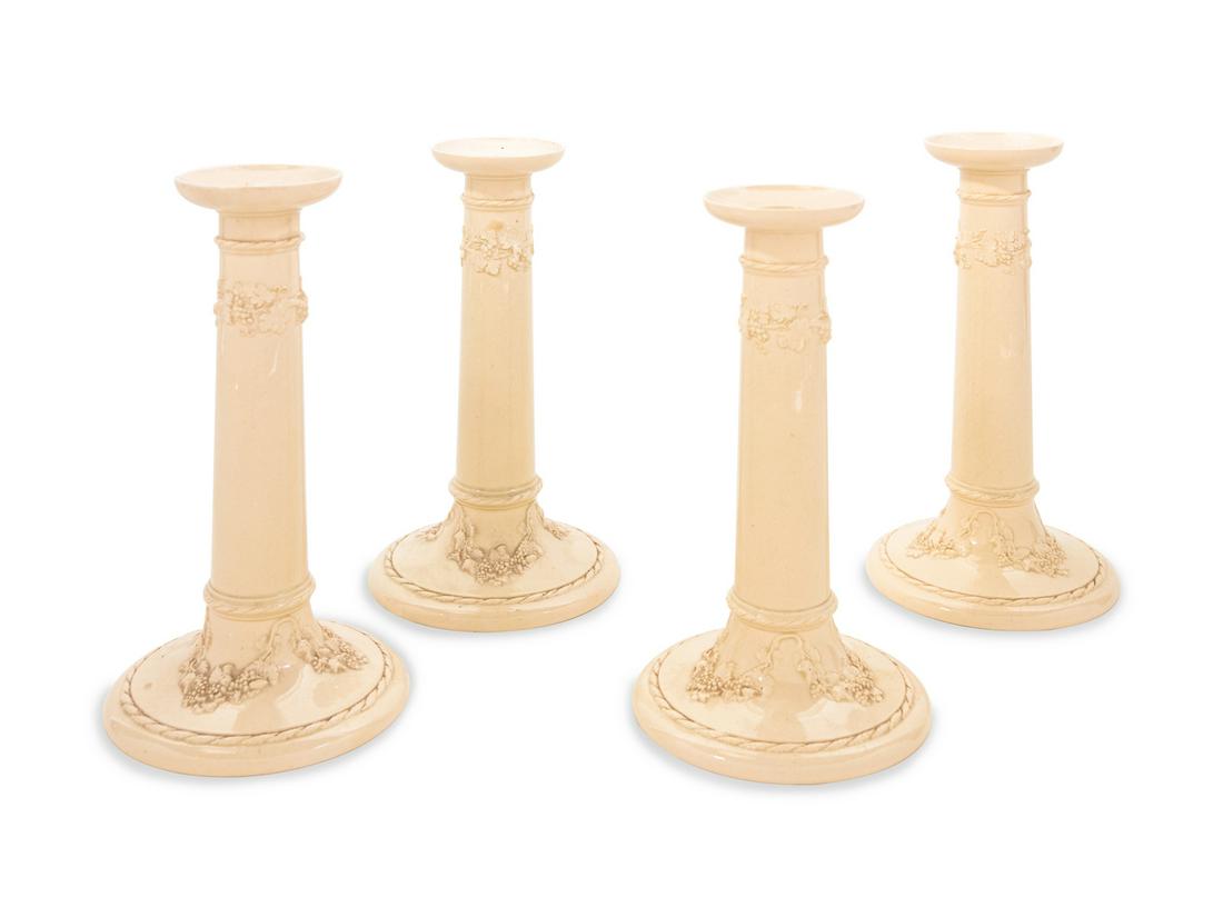 A Set of Four Wedgwood Creamware Candlesticks (1 of 1)