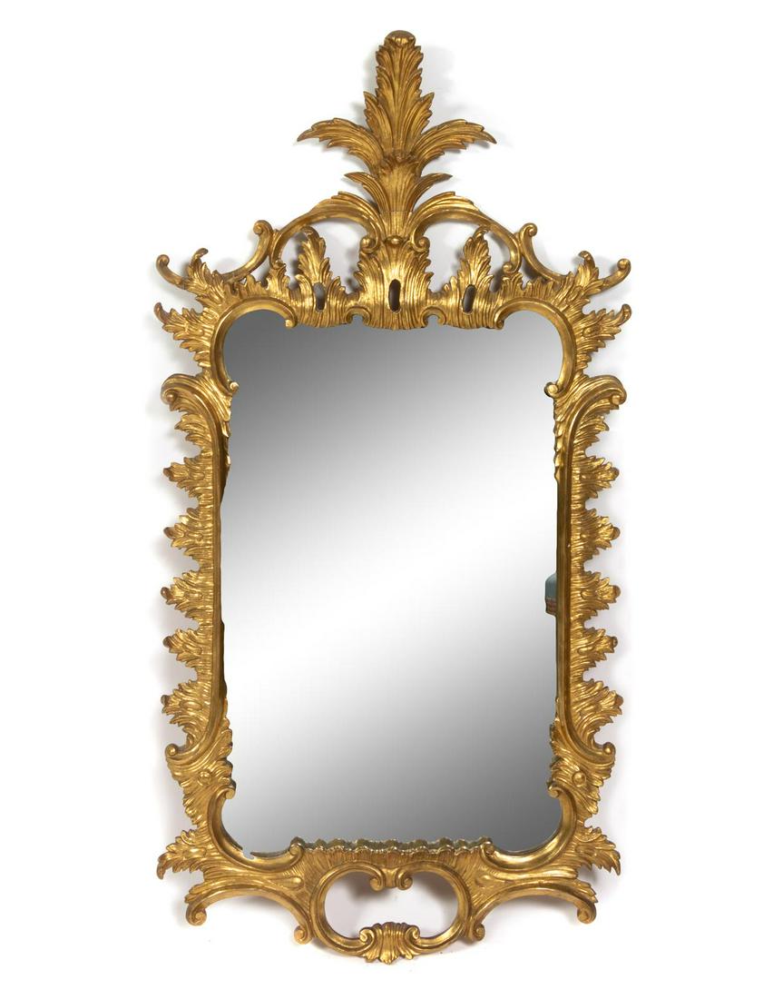 A George II Style Giltwood Mirror Height 54 1/4 x width (1 of 1)