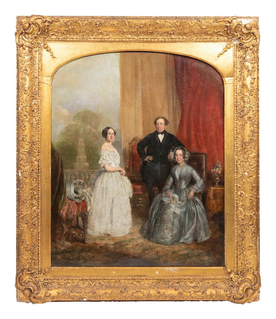 American School (19th Century) Portrait of a Family: American School (19th Century) Portrait of a Family oil on canvas 32 x 24 3/4 inches. Provenance: Property from the Collection of James Butler, Mundelein, IL