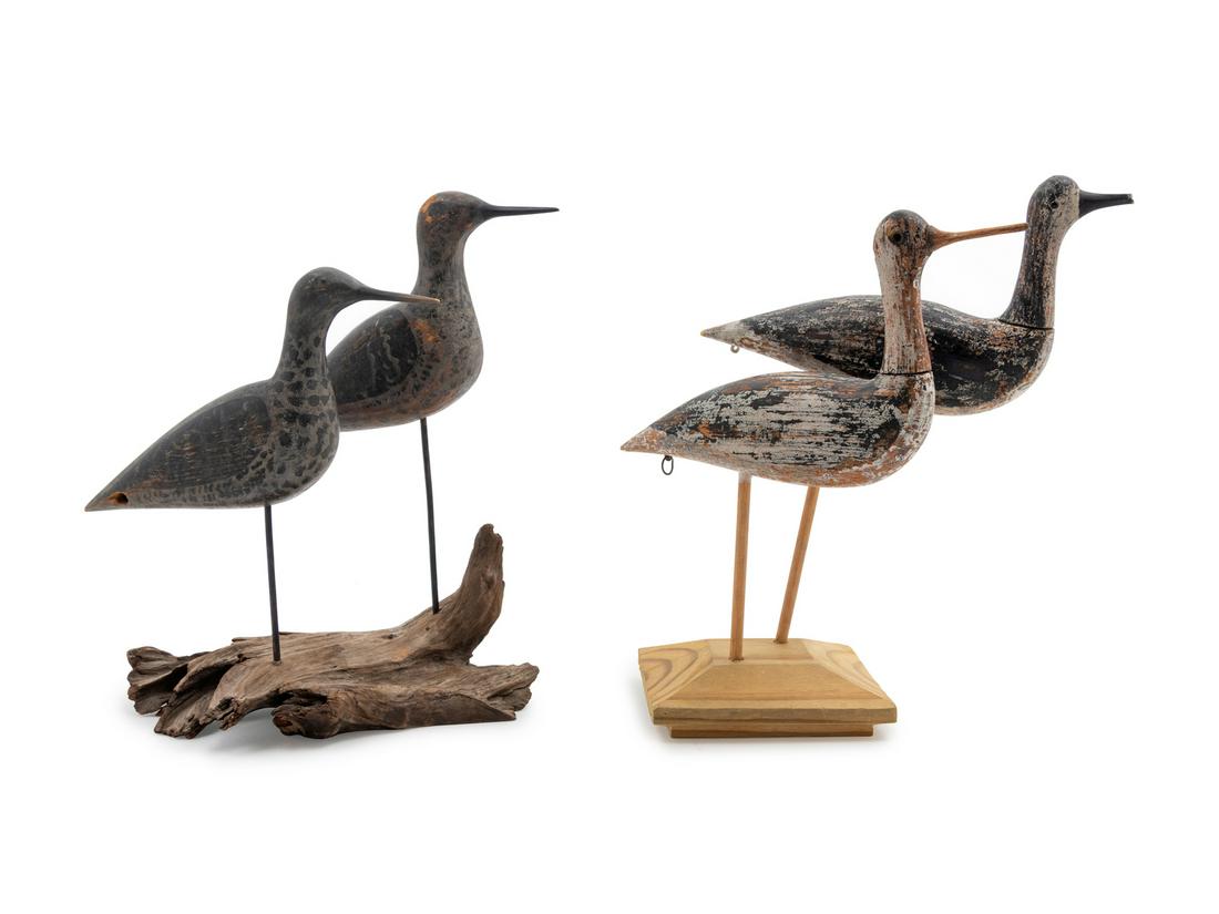 Four Carved and Painted Shore Bird Decoys (1 of 2)