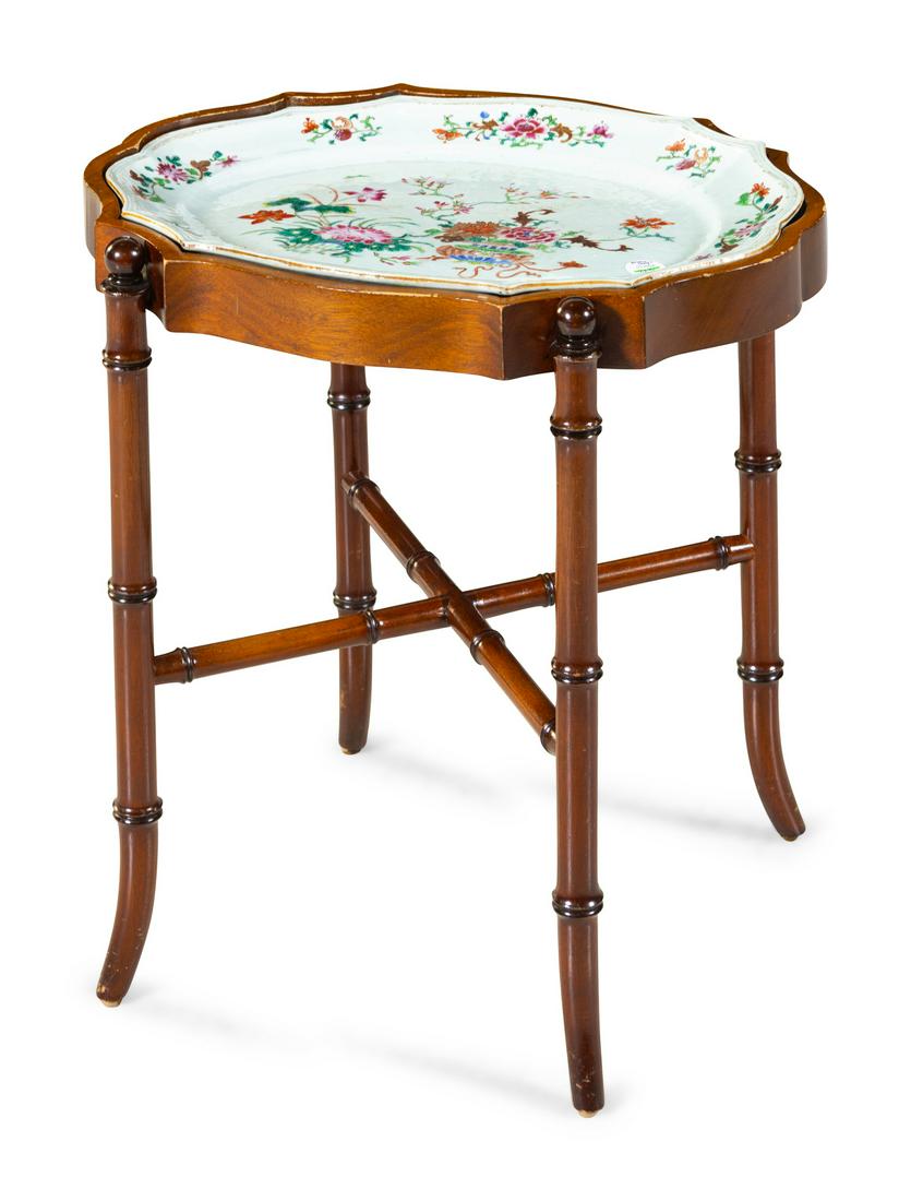 A Famille Rose Porcelain Inset Tray Table (1 of 1)