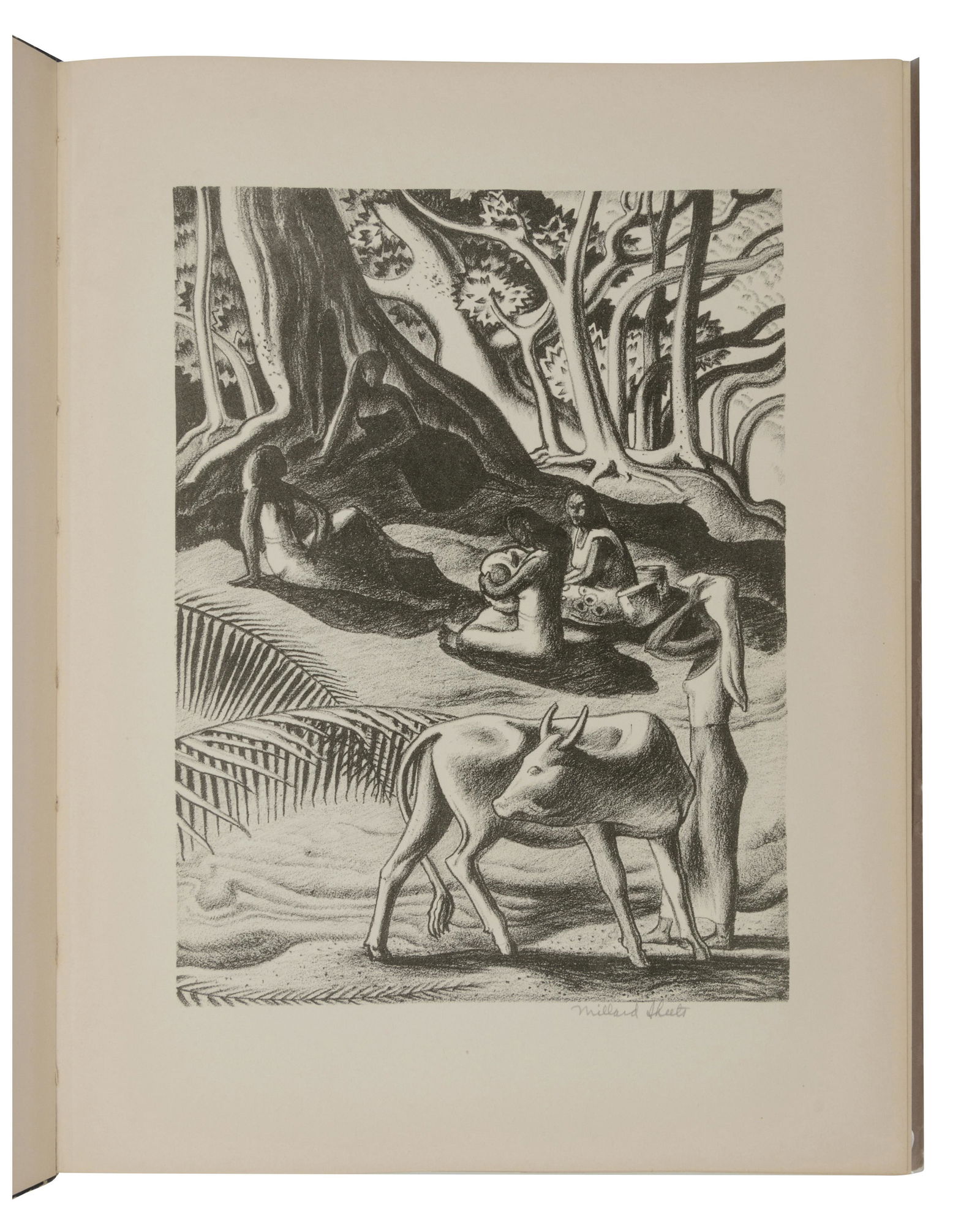 SHEETS, Millard (1907-1989). Millard Sheets. Los: SHEETS, Millard (1907-1989). Millard Sheets. Los Angeles and New York: Dalzell Hatfield, 1935. 4to. Lithograph SIGNED BY SHEETS in pencil lower margin, 28 photo-lithographic reproductions. Origi
