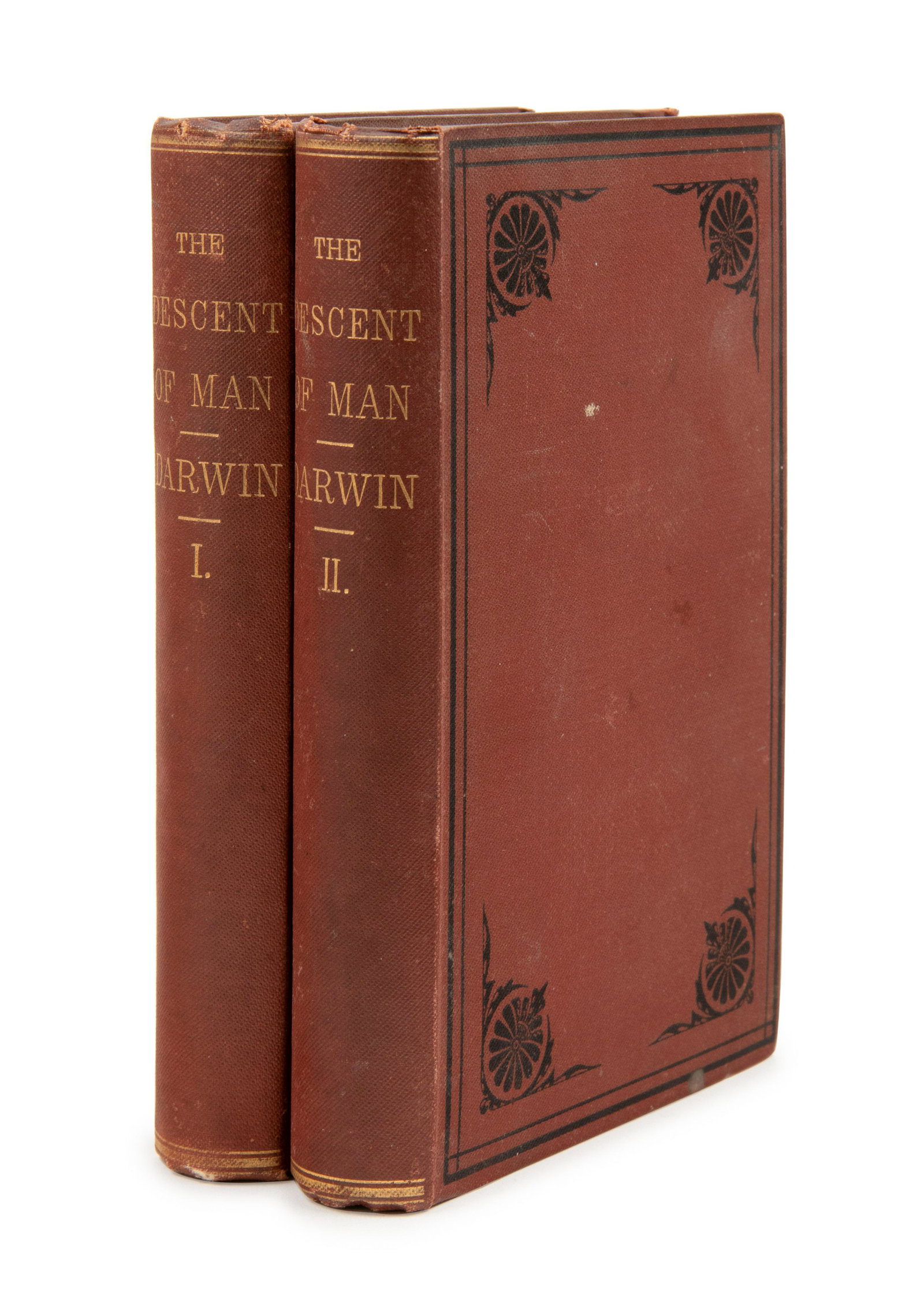 DARWIN, Charles (1809-1882). The Descent of Man and: DARWIN, Charles (1809-1882). The Descent of Man and Selection in Relation to Sex. New York: D. Appleton and Company, 1871. 2 volumes, 8vo (197 x 124 mm). Illustrations; 2 pp. advertisements at e