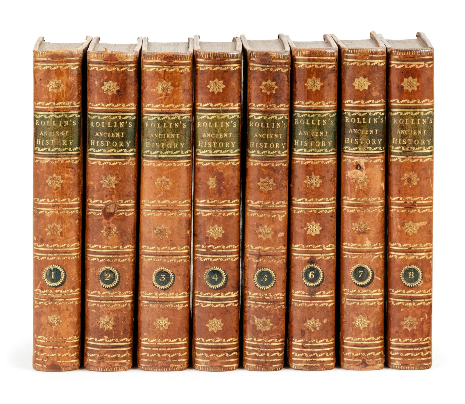 ROLLIN, Charles. The Ancient History of the Egyptians,: ROLLIN, Charles. The Ancient History of the Egyptians, Carthaginians, Assyrians, Babylonians, Medes and Persians, Macedonians, and Grecians. London: for G. G. and J. Robinson and others, 1800. 8 volum