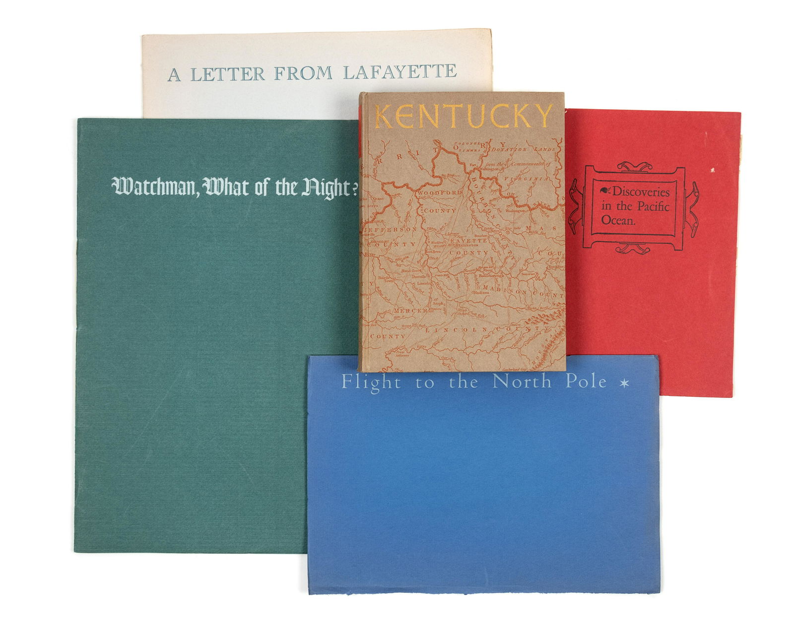 [GRABHORN PRINTING]. A group of 5 travel and: [GRABHORN PRINTING]. A group of 5 travel and exploration works, comprising: TOWNSEND, John Wilson, editor. John Bradford's Historial &c. Notes on Kentucky. 1932. 8vo. One of 500 copies. -- 