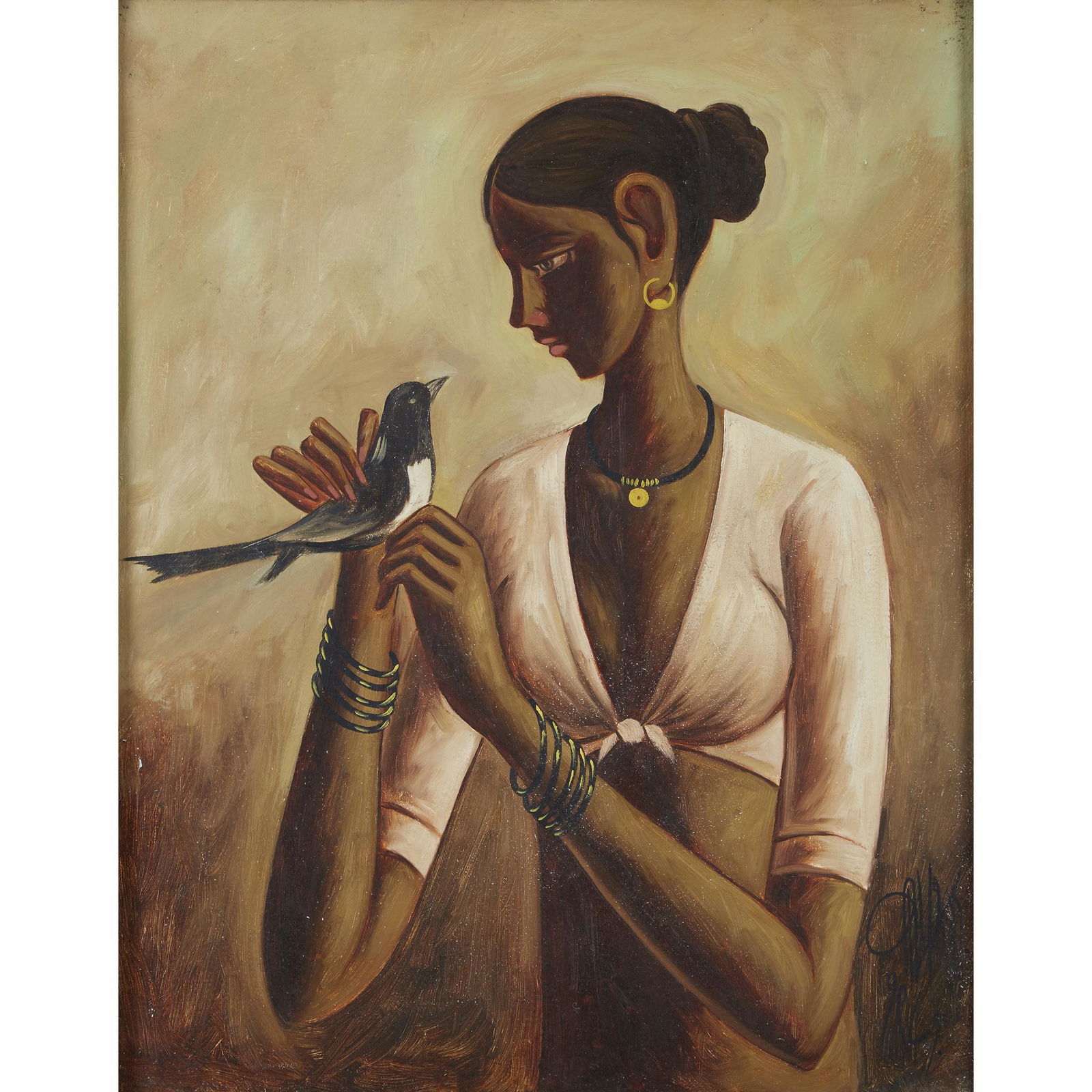 B. Prabha (Indian, 1933-2001), , Untitled (Woman with (1 of 1)