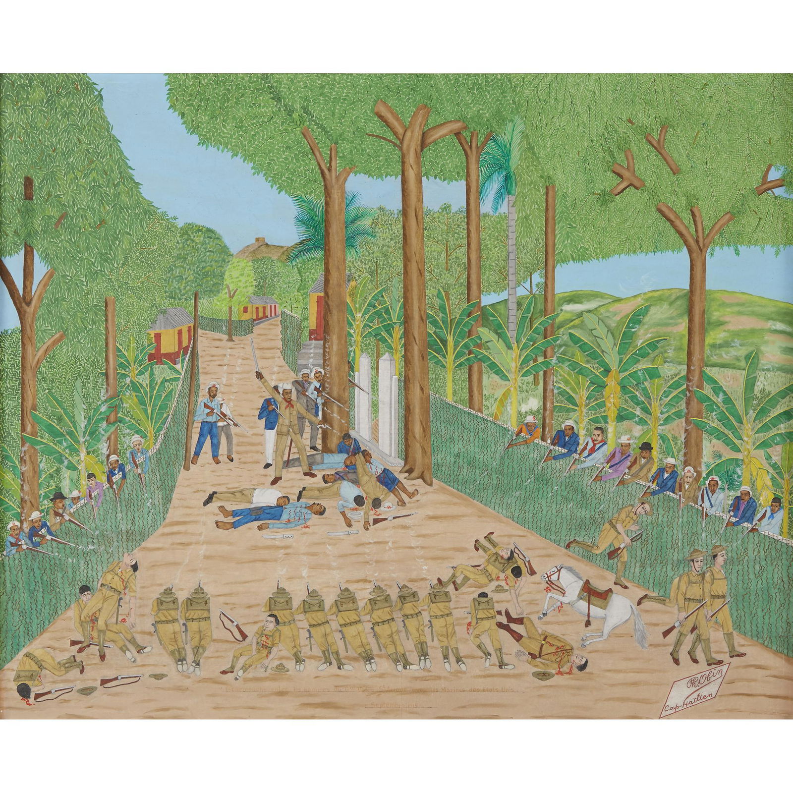 Philomé Obin (Haitian, 1892-1986), , Untitled (Battle (1 of 1)
