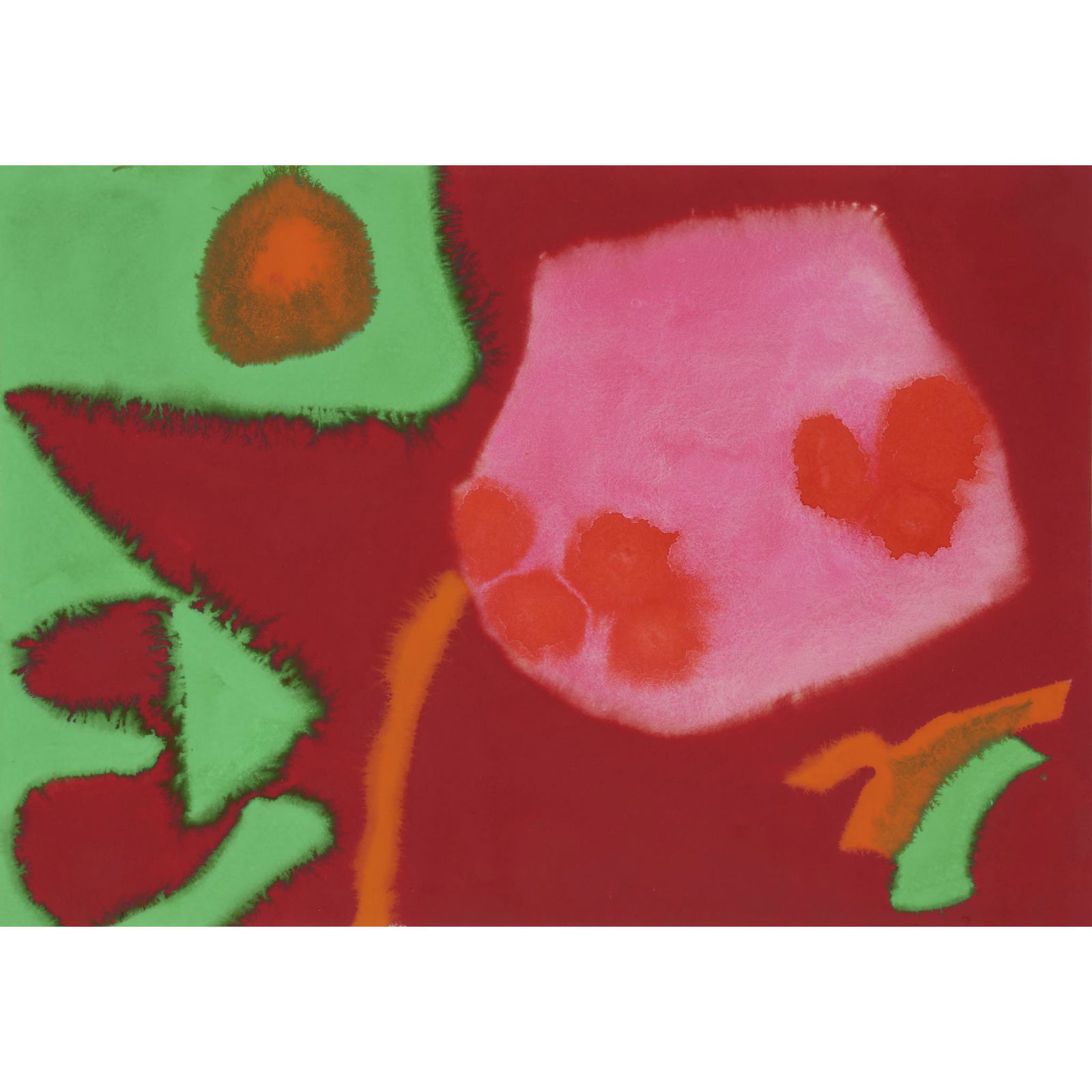 Patrick Heron (British, 1920-1999), , January 13: 83: 1: Patrick Heron (British, 1920-1999) January 13: 83: 1 Signed, dated January 13, '83 and inscribed with medium verso, gouache on paper. 13 3/4 x 19 1/2 in. (34.9 x 49.5cm) PROVENANCE: Waddington Galleri
