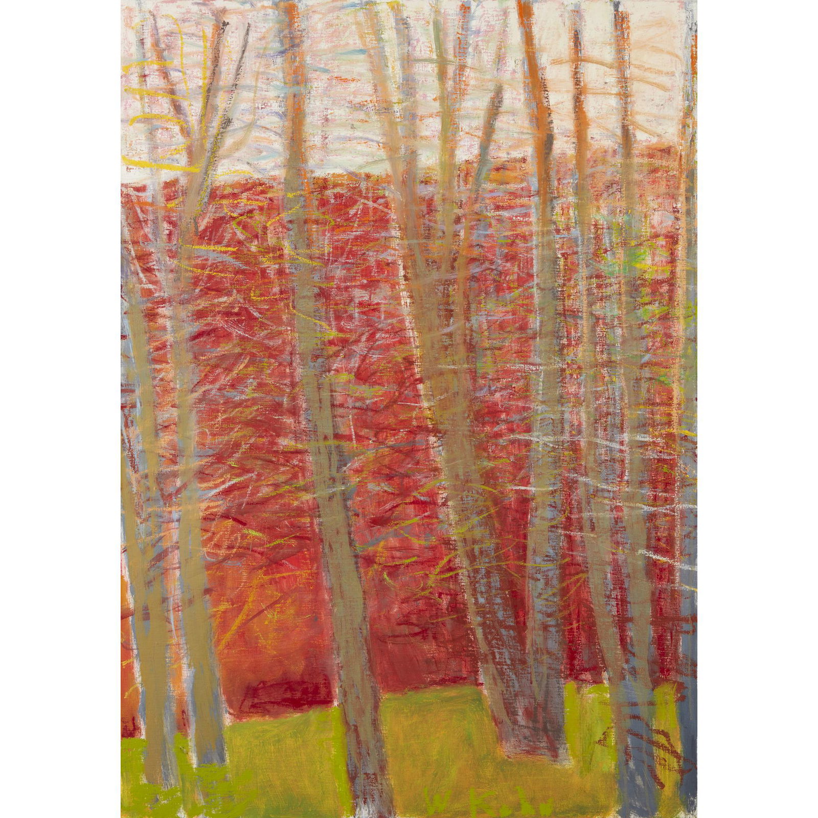 Wolf Kahn (American/German, b. 1927), , Red Tangle: Wolf Kahn (American/German, b. 1927) Red Tangle Signed bottom center right, oil on canvas. Executed in 2011. 40 x 28 in. (101.6 x 71.1cm) PROVENANCE: Ameringer McEnery Yohe Gallery, New York, New York