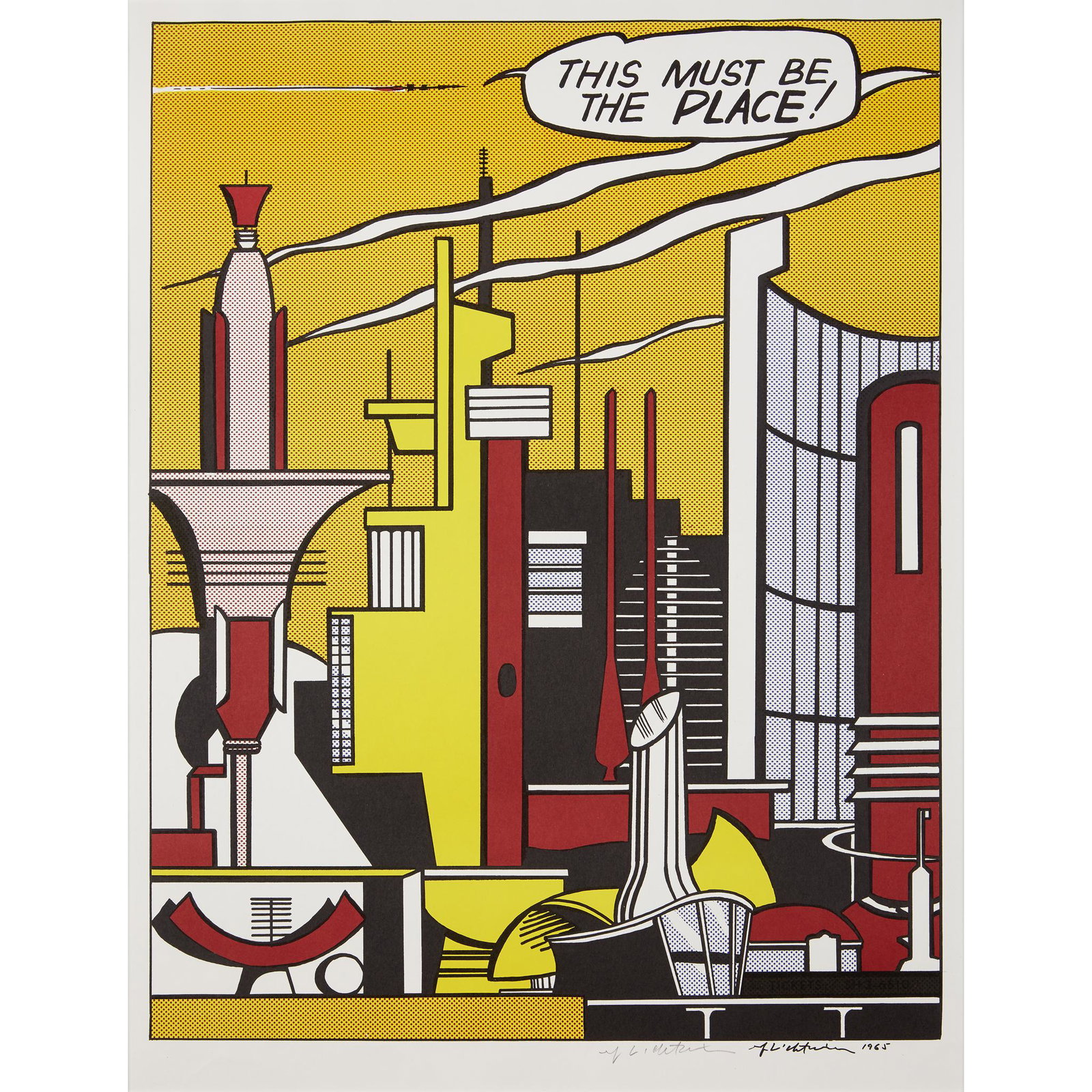 Roy Lichtenstein (American, 1923-1997), , This Must Be: Roy Lichtenstein (American, 1923-1997) This Must Be The Place 1965, pencil signed, from the edition of unknown size, with full margins, Leo Castelli Gallery, New York, publisher. Color offset lithogra