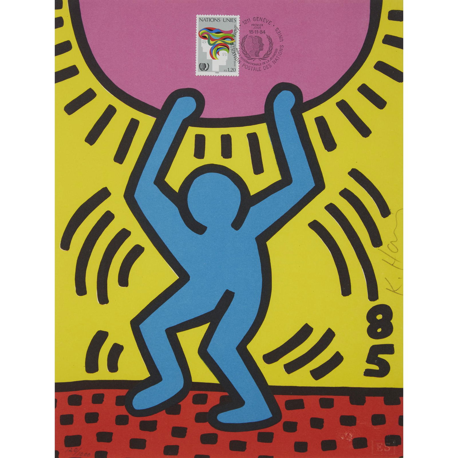 Two Prints Keith Haring (American, 1958-1990), , (1 of 2)