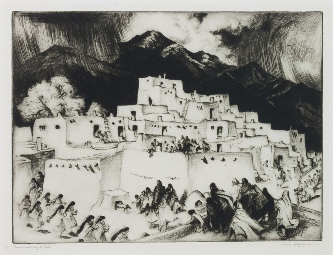 Gene Kloss (American, 1903-1996) Ceremonial Day in Taos (1 of 1)