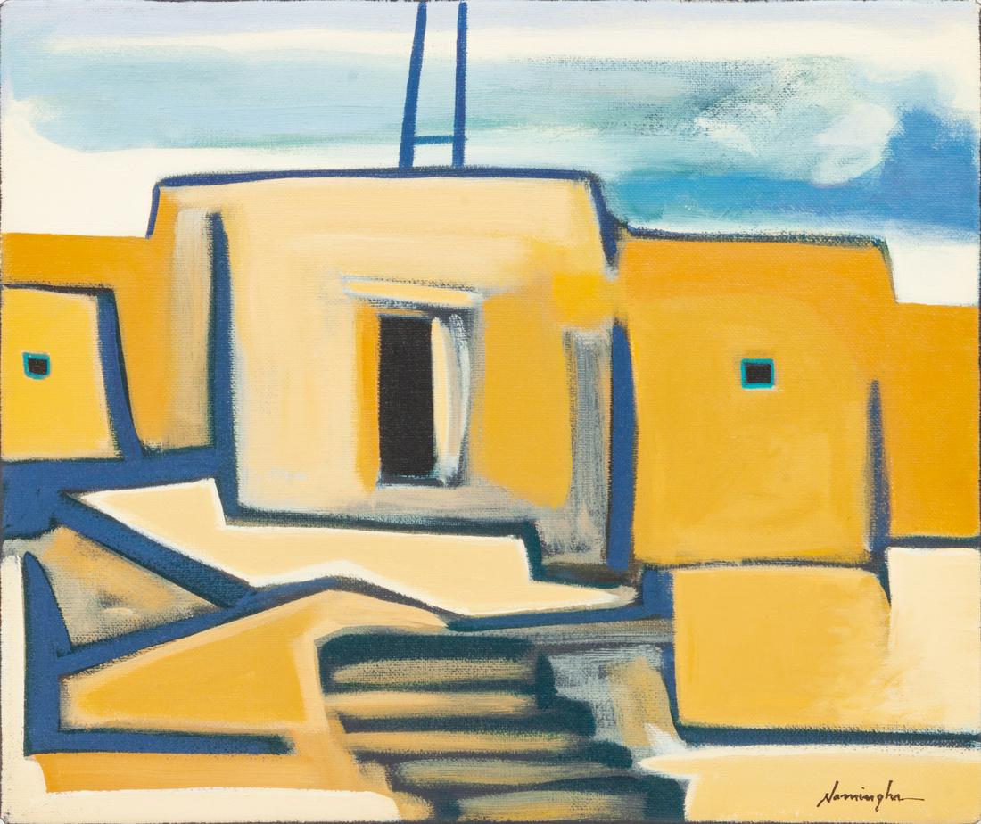 Dan Namingha (Hopi/Tewa, b. 1950) Pueblo #1: Dan Namingha (Hopi/Tewa, b. 1950) Pueblo #1 oil on canvas, signed and dated Namingha 2006 (lower right) 10 x 12 inches Provenance: