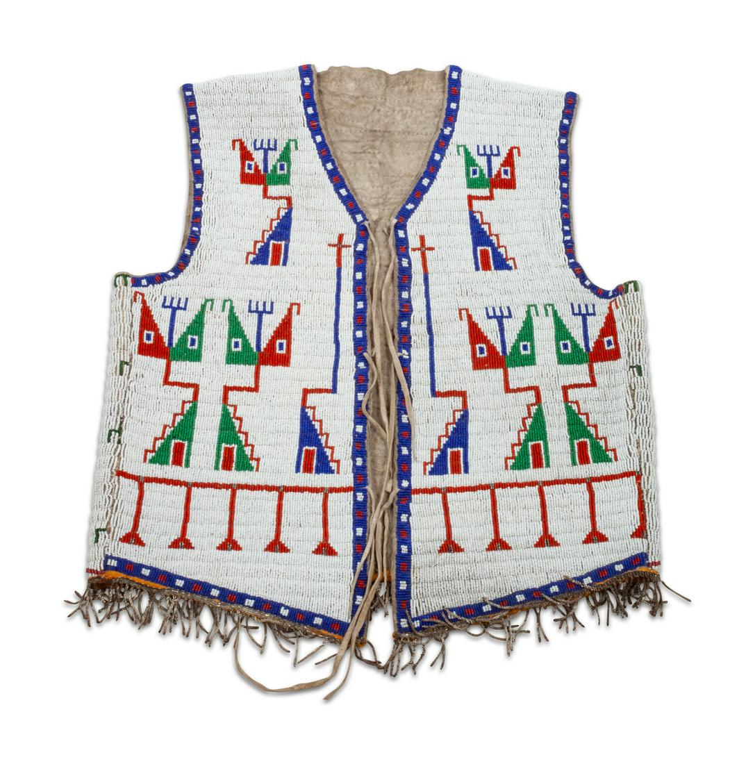 Sioux Beaded Hide Vest length 23 x chest 39 inches (1 of 1)