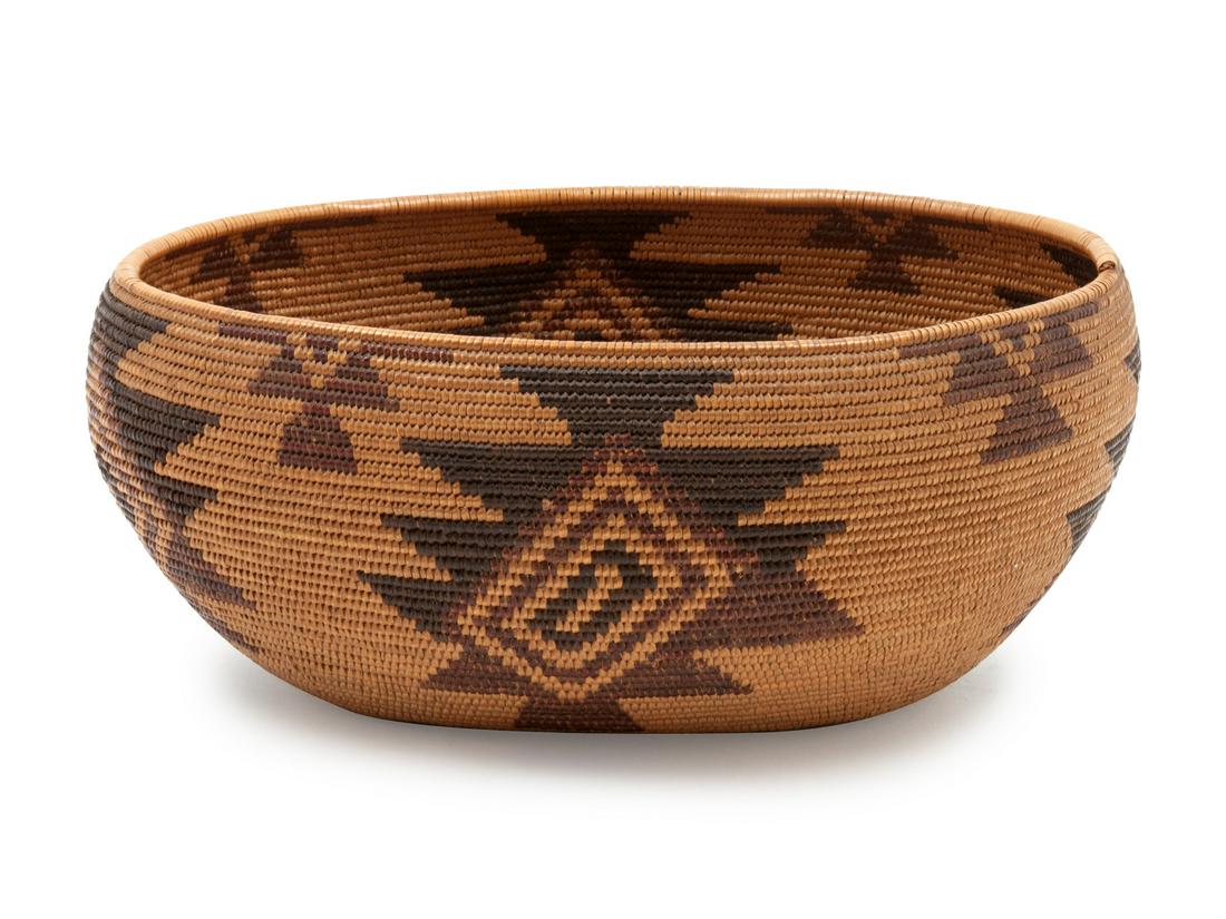 Washo Polychrome Basket height 3 3/4 x length 8 1/4 x (1 of 1)