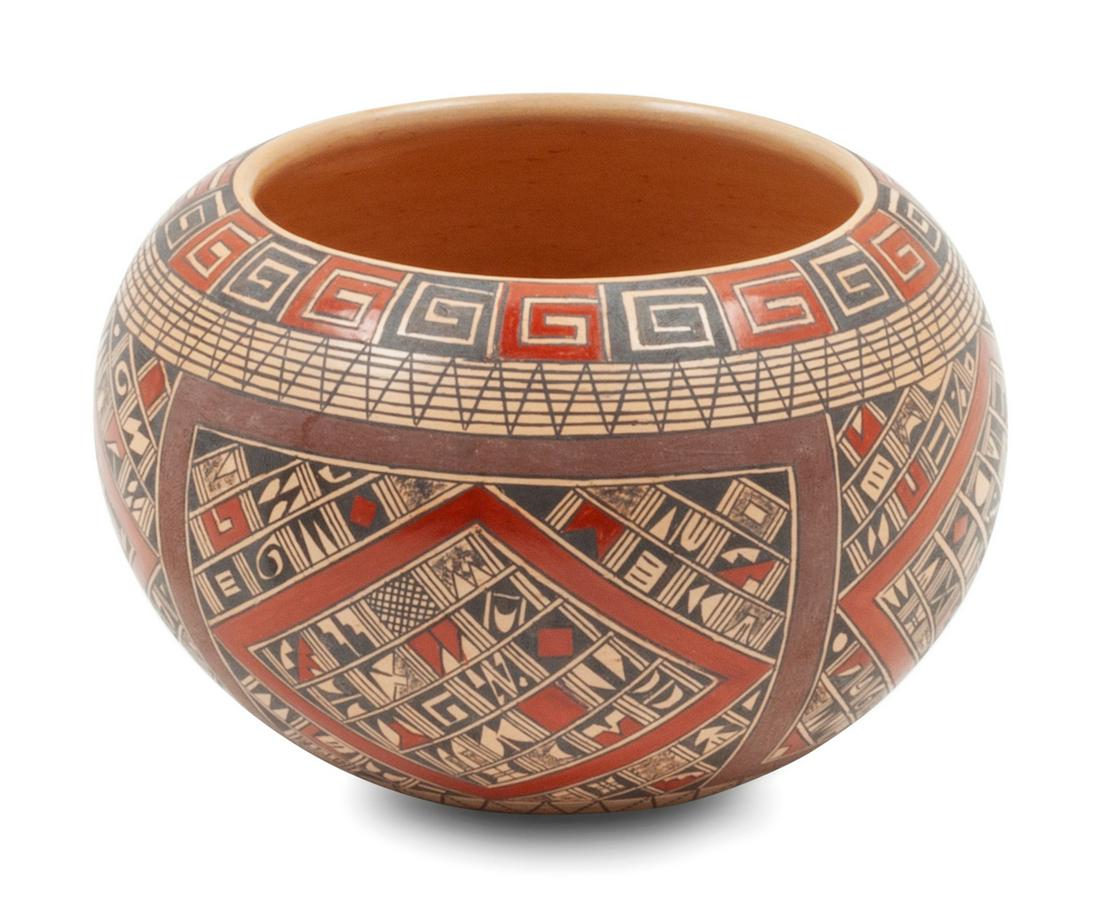 Rondina Huma (Hopi/Tewa, b. 1947) Polychrome Bowl: Rondina Huma (Hopi/Tewa, b. 1947) Polychrome Bowl height 3 x diameter 4 1/2 inches Provenance: